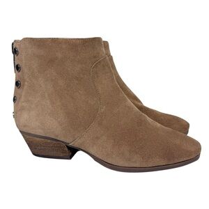 Vince Camuto "Cinza" Suede Studded Moto Zip Ankle Booties Boho Western 6.5